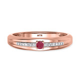 Photo of Erica 1/3 CT. T.W. Ruby and Diamond Matching Wedding Band Set 14K Rose Gold [BT2070RM]