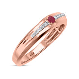 Photo of Erica 1/3 CT. T.W. Ruby and Diamond Matching Wedding Band Set 14K Rose Gold [BT2070RM]