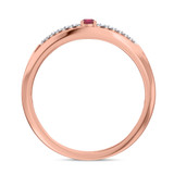 Photo of Erica 1/3 CT. T.W. Ruby and Diamond Matching Wedding Band Set 14K Rose Gold [BT2070RM]
