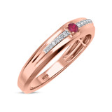 Photo of Erica 1/7 CT. T.W. Ruby and Diamond Matching Wedding Band Set 14K Rose Gold [BT2070RM]
