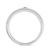 Photo of Kantuta 1/7 CT. T.W. Ruby and Diamond Matching Wedding Band Set 14K White Gold [BT2087WM]