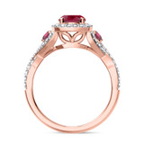 Photo of Lone 2 1/5 CT. T.W. Ruby and Diamond Matching Bridal Ring Set 14K Rose Gold [BT2069RE-C000]