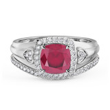 Photo of Erica 1 7/8 Carat T.W. Cushion Solitaire Bridal Set 14K White Gold [BR2070W-C000]