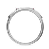 Photo of Lone 1/7 Carat T.W. Ruby and Diamond Mens Wedding Band 14K White Gold [BT2069WM]