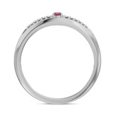 Photo of Erica 1/7 CT. T.W. Ruby and Diamond Matching Wedding Band Set 14K White Gold [BT2070WM]