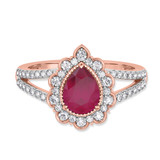 Photo of Kana 2 1/3 CT. T.W. Ruby and Diamond Trio Matching Wedding Ring Set 10K Rose Gold [BT2068RE-C000]