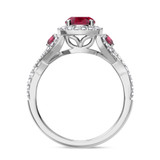 Photo of Lone 2 1/5 Carat T.W. Ruby and Diamond Matching Bridal Ring Set 10K White Gold [BT2069WE-C000]