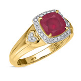 Photo of Erica 1 7/8 Carat T.W. Ruby and Diamond Matching Bridal Ring Set 10K Yellow Gold [BT2070YE-C000]