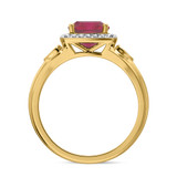 Photo of Erica 2 1/10 CT. T.W. Ruby and Diamond Trio Matching Wedding Ring Set 10K Yellow Gold [BT2070YE-C000]