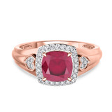 Photo of Erica 2 1/10 CT. T.W. Ruby and Diamond Trio Matching Wedding Ring Set 10K Rose Gold [BT2070RE-C000]