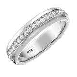 Photo of Melika 1/5 ct tw. Lab Grown Diamonds Mens Band 14K White Gold [BT1408WM]