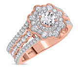 Photo of Hailee 2 2/3 ct tw. Lab Grown Diamond Round Solitaire Bridal Set 14K Rose Gold [BT1424RE-L070]
