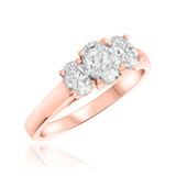 Photo of Eleana 1 1/10 Carat T.W. Diamond Oval Solitaire Bridal Set 14K Rose Gold [BT354RE-V045]