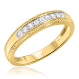 Photo of Leia 1/3 ct tw. Diamond Wedding Band Set 14K Yellow Gold [BT517YM]