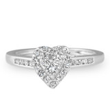 Photo of Bella 1/3 ct tw. Diamond Heart Cluster Engagement Ring 14K White Gold [BT534WE-C000]