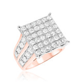 Photo of Esme 2 7/8 ct tw. Princess Cluster Engagement Ring 10K Rose Gold [BT408RE-C000]