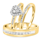 Photo of Bella 3/4 ct tw. Diamond Heart Cluster Trio Set 10K Yellow Gold [BT534Y-C000]