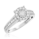 Photo of Sidney 2/3 Carat T.W. Diamond Round Cluster Bridal Set 14K White Gold [BT644WE-C000]