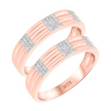 Photo of Jesse 1/7 ct tw. Diamond Same Sex Mens Band Set 10K Rose Gold [WM252R]