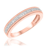 Photo of Lyla 7/8 ct tw. Diamond Oval Solitaire Trio Set 14K Rose Gold [BT212RM]
