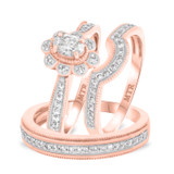 Photo of Lyla 7/8 ct tw. Diamond Oval Solitaire Trio Set 14K Rose Gold [BT212R-C000]