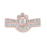 Photo of Lyla 2/3 CT. T.W. Diamond Oval Solitaire Bridal Set 10K Rose Gold [BR212R-C000]