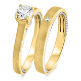 Photo of Mae 1/2 Carat T.W. Diamond Round Solitaire Bridal Set 10K Yellow Gold [BR460Y-R045]