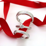 Photo of Eternally 3/4 ct tw. Round Solitaire Diamond Matching Trio Ring Set 10K White Gold [BT460W-C000]