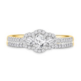 Photo of Harlowe 3/4 Carat T.W. Diamond Round Solitaire Bridal Set 10K Yellow Gold [BR361Y-R029]