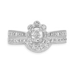 Photo of Lyla 2/3 CT. T.W. Diamond Oval Solitaire Bridal Set 14K White Gold [BR212W-C000]