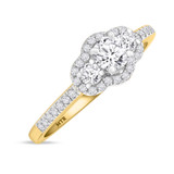 Photo of Harlowe 3/4 Carat T.W. Diamond Round Solitaire Bridal Set 14K Yellow Gold [BT361YE-R029]