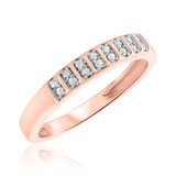 Photo of Amorous 1/3 CT. T.W. Diamond Round Cluster Bridal Set 10K Rose Gold [BT509RL]