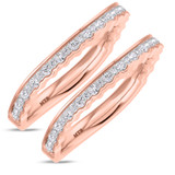 Photo of Hailee 2/3 ct tw. Lab Grown Diamond Same Sex Ladies Band Set 14K Rose Gold [WL1424R]