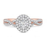 Photo of Tanner 3/4 Carat T.W. Diamond Oval Solitaire Bridal Set 10K Rose Gold [BT678RE-V018]