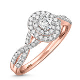 Photo of Tanner 3/4 Carat T.W. Diamond Oval Solitaire Bridal Set 10K Rose Gold [BT678RE-V018]