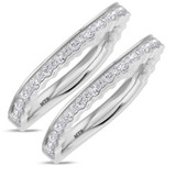 Photo of Hailee 2/3 ct tw. Lab Grown Diamond Same Sex Ladies Band Set 14K White Solid Gold [WL1424W]