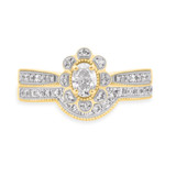 Photo of Lyla 2/3 Carat T.W. Diamond Oval Solitaire Bridal Set 14K Yellow Gold [BR212Y-C000]