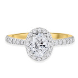 Photo of Soban 1 1/2 Carat T.W. Diamond Oval Solitaire Bridal Set 10K Yellow Gold [BT362YE-V070]