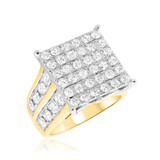 Photo of Esme 3 1/2 ct tw. Diamond Princess Cluster Trio Set 14K Yellow Gold [BT408YE-C000]