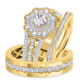 Photo of Hailee 3 1/2 ct tw. Diamond Round Solitaire Trio Set 14K Yellow Gold [BT275Y-R070]
