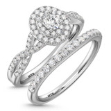 Photo of Tanner 3/4 Carat T.W. Diamond Oval Solitaire Bridal Set 14K White Gold [BR678W-V018]