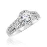 Photo of Betty 1 3/8 ct tw. Diamond Round Solitaire Trio Set 10K White Gold [BT683WE-R045]
