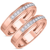 Photo of Prudence 1/2 ct tw. Same Sex Mens Band Set 10K Rose Gold [WM364R]