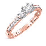 Photo of Marline 1 1/2 ct tw. Diamond Round Solitaire Trio Set 14K Rose Gold [BT368RE-R023]