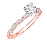 Photo of Prudence 1 1/5 Carat T.W. Diamond Round Solitaire Bridal Set 10K Rose Gold [BT364RE-R070]