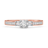 Photo of Marline 3/4 ct tw. Diamond Round Solitaire Engagement Ring 14K Rose Gold [BT368RE-R023]