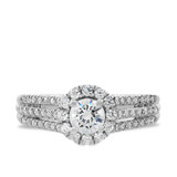 Photo of Betty 1 3/8 ct tw. Diamond Round Solitaire Trio Set 14K White Gold [BT683WE-R045]