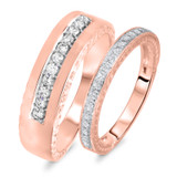 Photo of Cosset 1/2 ct tw. Diamond Wedding Band Set 14K Rose Gold [WB558R]