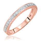 Photo of Cosset 1/2 ct tw. Diamond Wedding Band Set 14K Rose Gold [BT558RL]