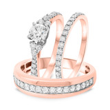 Photo of Dothan 1 1/2 ct tw. Diamond Round Solitaire Trio Set 10K Rose Gold [BT467R-R038]